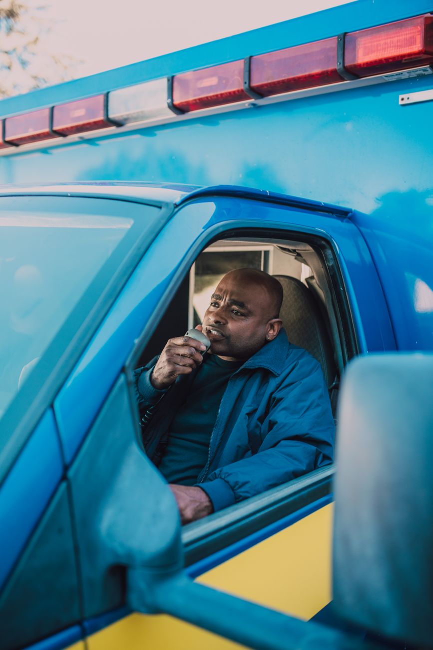 An on-call technician receiving a routed urgent call on a mobile phone