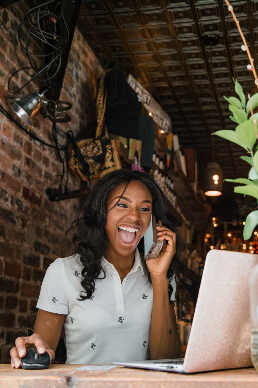 Business owner reviewing call activity on a dashboard screen